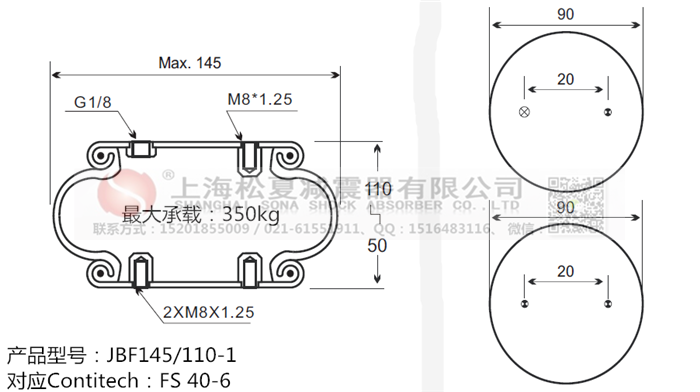 JBF145/110-1橡膠<a href='http://www.zkoepgr.com.cn/' target='_blank'><u>空氣彈簧</u></a>