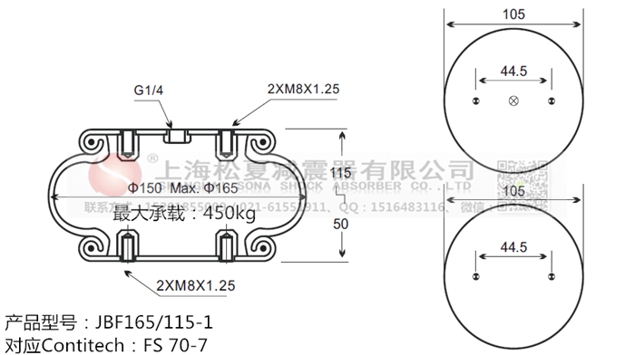 JBF165/115-1橡膠<a href='http://www.zkoepgr.com.cn/' target='_blank'><u>空氣彈簧</u></a>