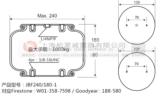 JBF240-180-1橡膠<a href='http://www.zkoepgr.com.cn/' target='_blank'><u>空氣彈簧</u></a>