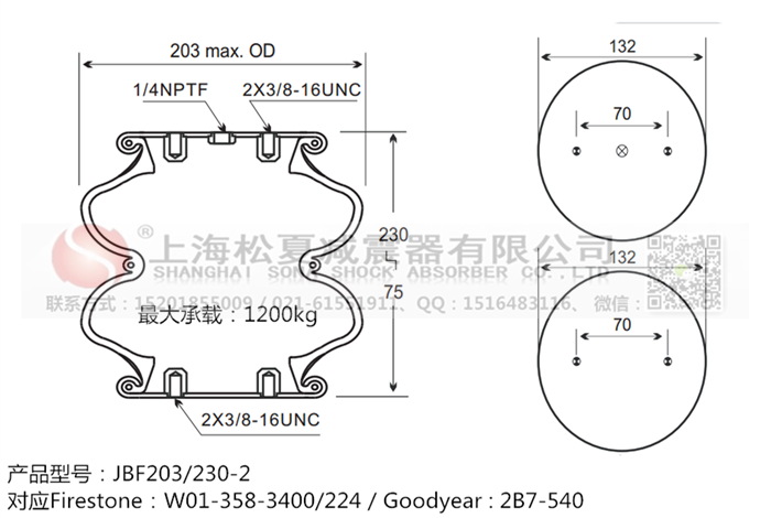 JBF203/230-2橡膠<a href='http://www.zkoepgr.com.cn/' target='_blank'><u>空氣彈簧</u></a>