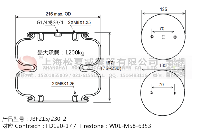 JBF215/230-2橡膠<a href='http://www.zkoepgr.com.cn/' target='_blank'><u>空氣彈簧</u></a>