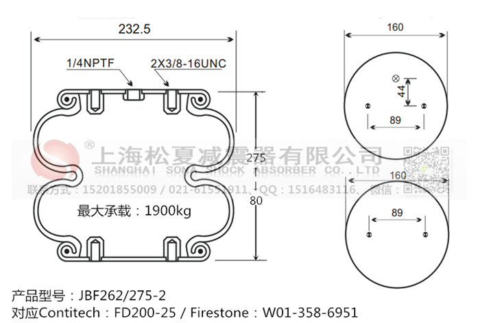 JBF262/275-2橡膠<a href='http://www.zkoepgr.com.cn/' target='_blank'><u>空氣彈簧</u></a>